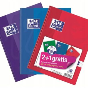 Zeszyt Notatnik A5 Twarda Okładka 96 kartek 2+1 GRATIS Kratka Oxford