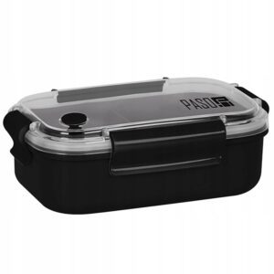 ŚNIADANIÓWKA LUNCH BOX POJEMNIK NA ŚNIADANIE Z PRZEGRÓDKAMI CZARNY PASO