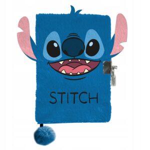 PAMIĘTNIK PLUSZOWY STICH Paso Lilo i Stitch Disney niebieski z kłódką