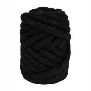 Sznurek jutowy 6,5 m CZARNY gruby ozdobny 0,9cm