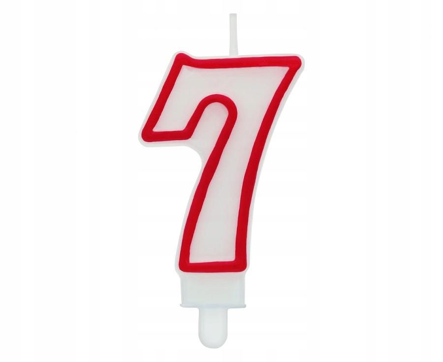 Świeczka urodzinowa ''7'' czerwona 7cm