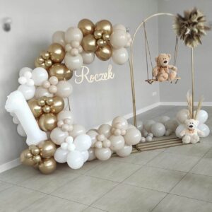 GIRLANDA balonowa + Imię + NAPIS drewniany MEGA ZESTAW Roczek