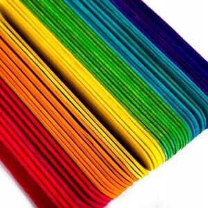 PATYCZKI drewniane KOLOROWE edukacyjne 50szt do lodów RĘKODZIEŁO
