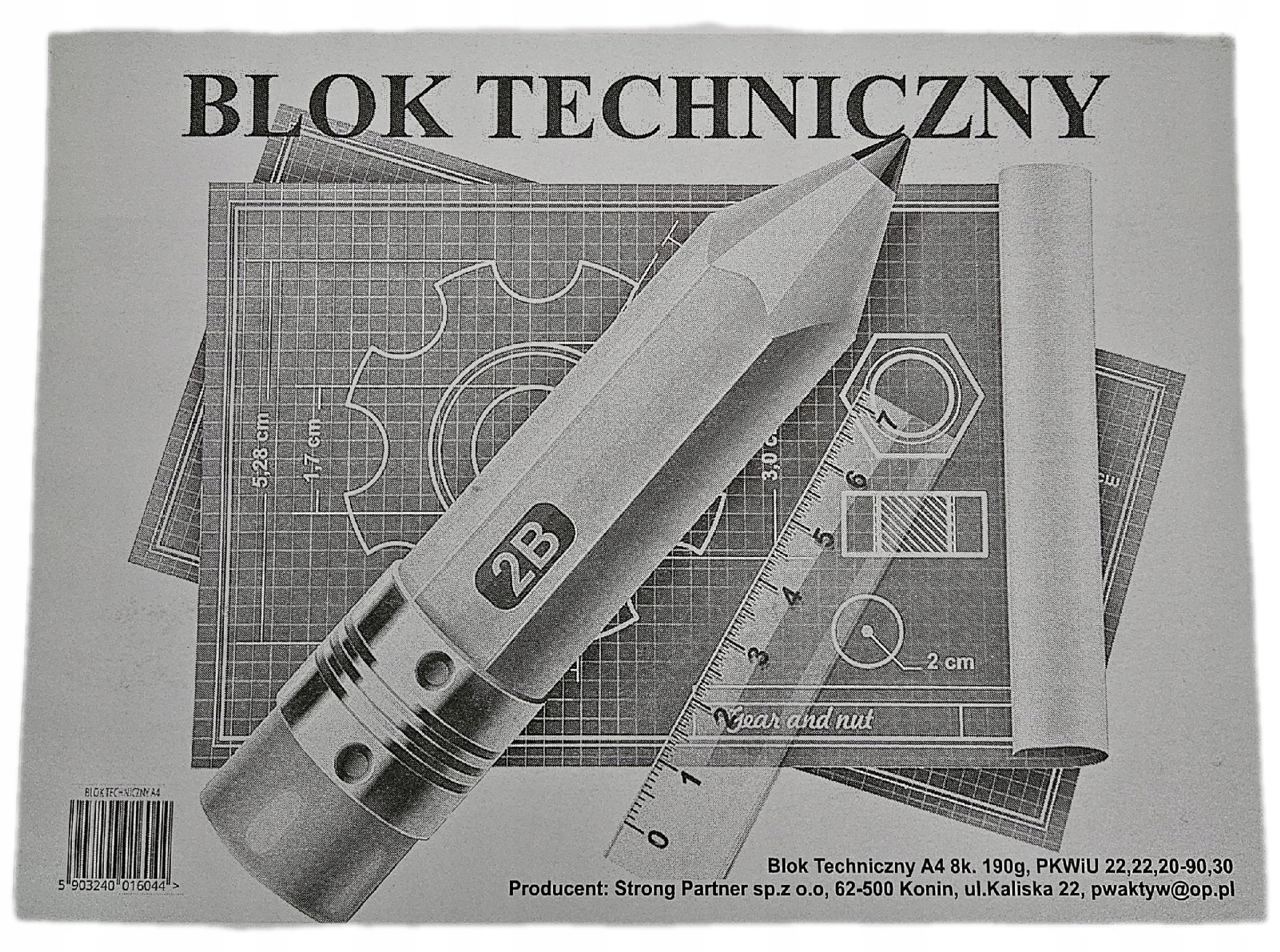 Blok techniczny szkolny A4 8 kartek