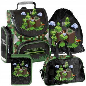 TORNISTER ZESTAW SZKOLNY PASO plecak PIXEL klasa 1-3 ZESTAW 4EL