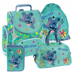 TORNISTER ZESTAW SZKOLNY PASO plecak STITCH disney klasa 1-3 ZESTAW 4EL