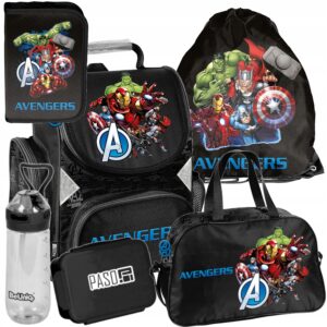 TORNISTER ZESTAW SZKOLNY PASO plecak AVENGERS klasa 1-3 marvel ZESTAW 6EL
