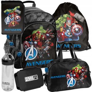 PLECAK ZESTAW SZKOLNY PASO tornister AVENGERS klasa 1-3 marvel ZESTAW 6EL