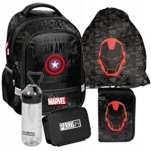 PLECAK ZESTAW SZKOLNY PASO tornister AVENGERS klasa 1-3 IRONMAN ZESTAW 5EL