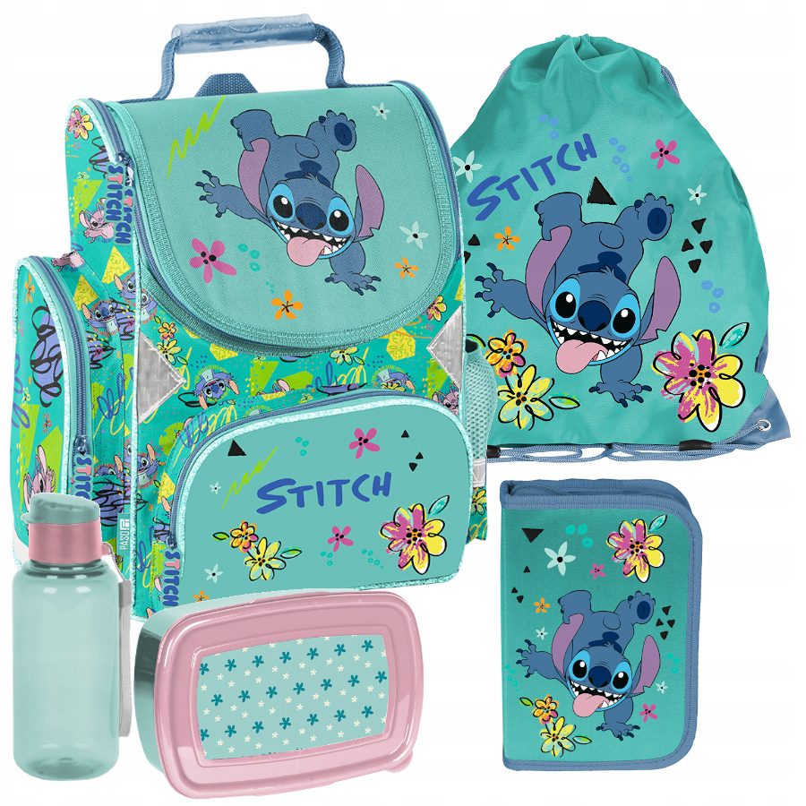 TORNISTER ZESTAW SZKOLNY PASO plecak STITCH disney klasa 1-3 ZESTAW 5EL