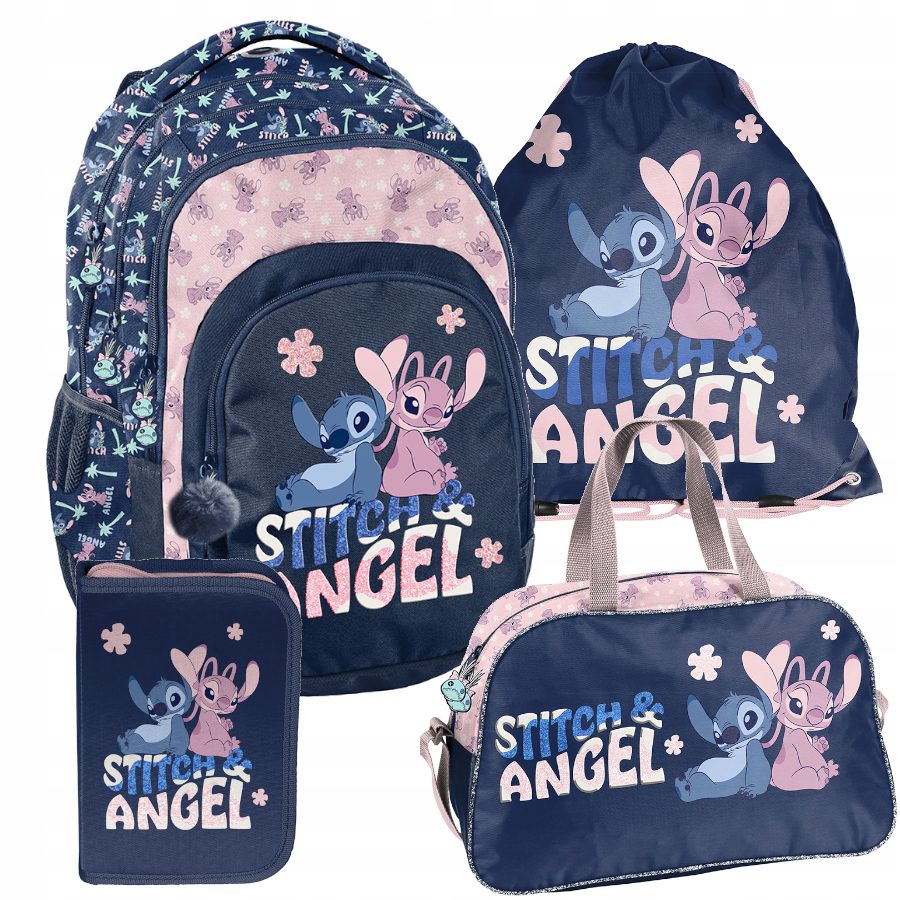 PLECAK ZESTAW SZKOLNY PASO tornister STITCH disney klasa 1-3 ZESTAW 4EL