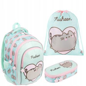 PLECAK ZESTAW SZKOLNY St.Majewski tornister PUSHEEN miętowy klasa 1-3 3EL