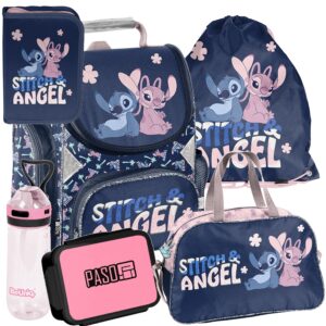 TORNISTER ZESTAW SZKOLNY PASO plecak STITCH disney klasa 1-3 ZESTAW 6EL