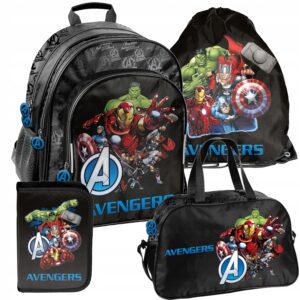PLECAK ZESTAW SZKOLNY PASO tornister AVENGERS klasa 1-3 marvel ZESTAW 4EL
