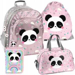 PLECAK ZESTAW SZKOLNY PASO tornister PANDA klasa 1-3 ZESTAW 4EL