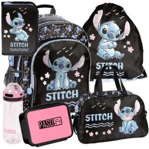 PLECAK ZESTAW SZKOLNY PASO tornister STITCH disney klasa 1-3 ZESTAW 6EL