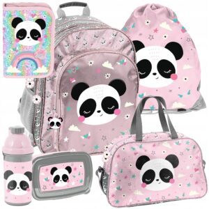 PLECAK ZESTAW SZKOLNY PASO tornister PANDA klasa 1-3 ZESTAW 6EL