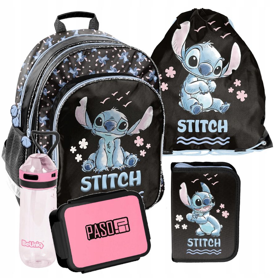 PLECAK ZESTAW SZKOLNY PASO tornister STITCH disney klasa 1-3 ZESTAW 5EL