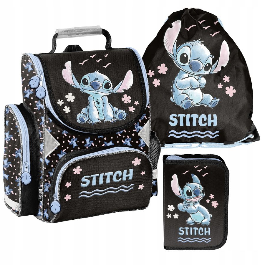 TORNISTER ZESTAW SZKOLNY PASO plecak STITCH disney klasa 1-3 ZESTAW 3EL