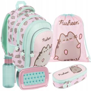PLECAK ZESTAW SZKOLNY St.Majewski tornister PUSHEEN różowy klasa 1-3 5el