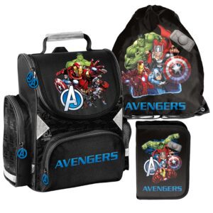 TORNISTER ZESTAW SZKOLNY PASO plecak AVENGERS klasa 1-3 marvel ZESTAW 3EL