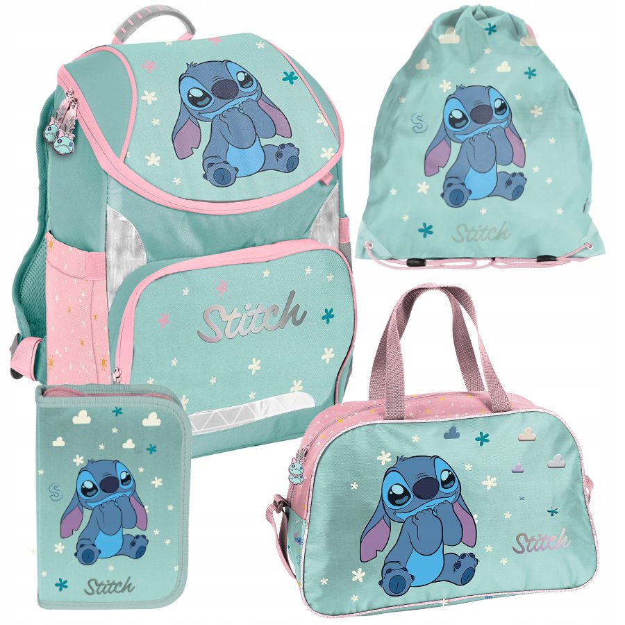 TORNISTER ZESTAW SZKOLNY PASO plecak STITCH disney klasa 1-3 ZESTAW 4EL