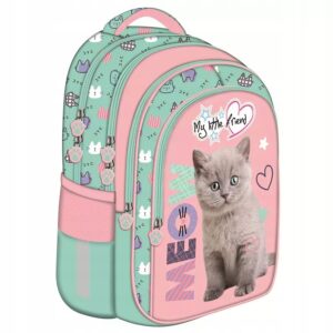 PLECAK SZKOLNY St.Majewski tornister FLUFFY KITTY różowy klasa 1-3 KOTEK