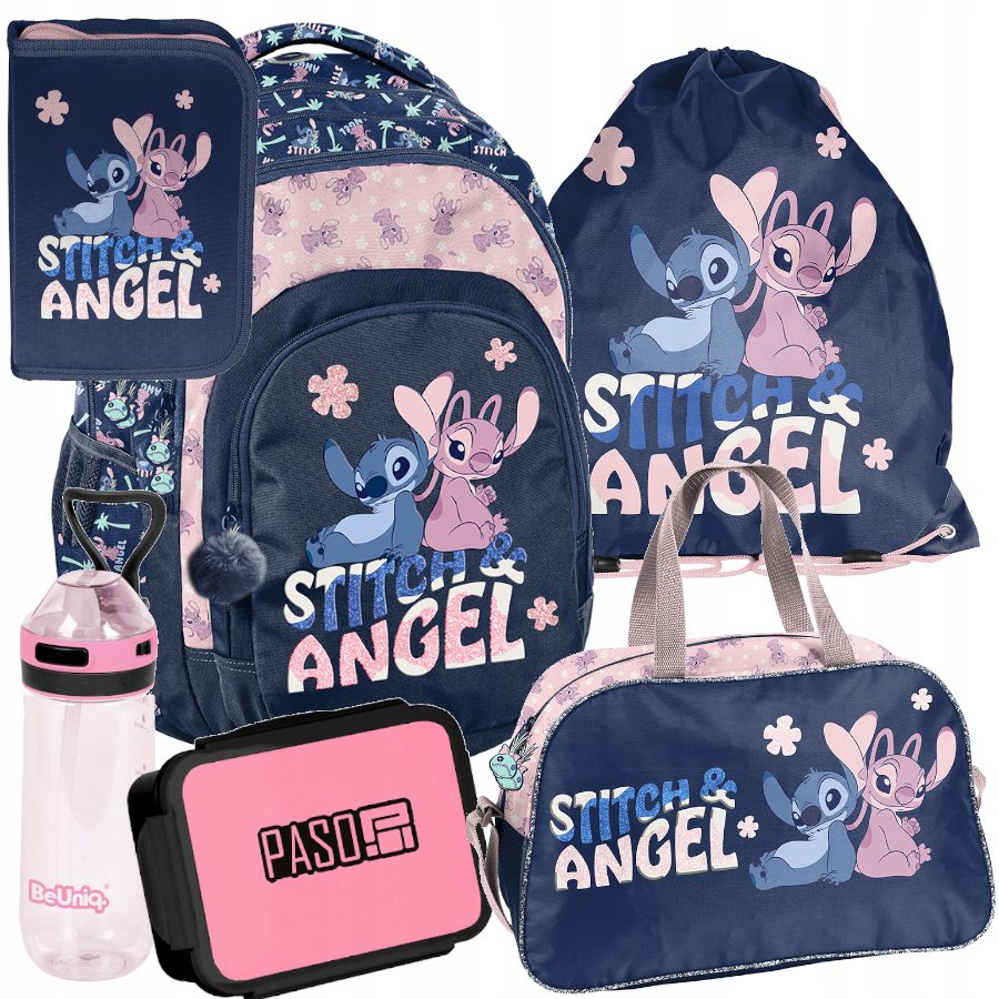 PLECAK ZESTAW SZKOLNY PASO tornister STITCH disney klasa 1-3 ZESTAW 6EL