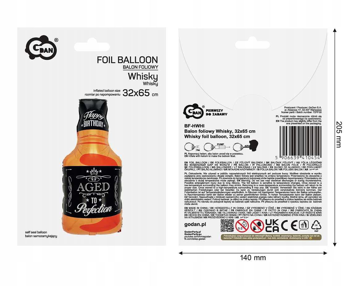 Balon WHISKY jack 32cmx65cm - obrazek 2