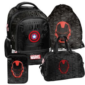PLECAK ZESTAW SZKOLNY PASO tornister AVENGERS klasa 1-3 IRONMAN ZESTAW 4EL