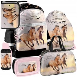 PLECAK ZESTAW SZKOLNY PASO tornister HORSES klasa 1-3 ZESTAW 6EL konie