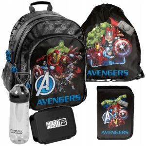 PLECAK ZESTAW SZKOLNY PASO tornister AVENGERS klasa 1-3 marvel ZESTAW 5EL