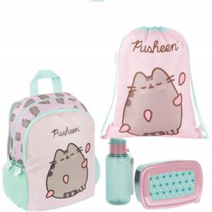 Plecak ZESTAW przedszkolny wielokomorowy PUSHEEN Różowy St. Majewski 4el