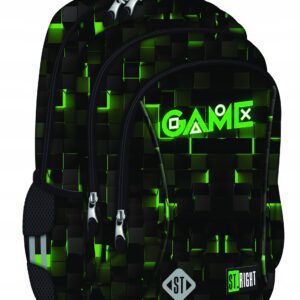 Plecak szkolny wielokomorowy St. Majewski PIXEL GREEN GAME